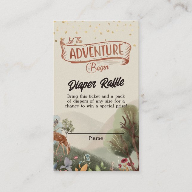 Que la aventura comience las entradas de pañales (Anverso)