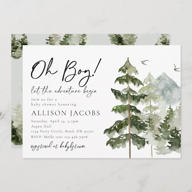 Que La Aventura Empiece Invitaciones A La Ducha Be (Anverso / Reverso)