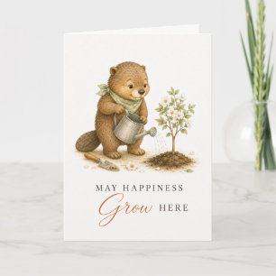 Que la felicidad crezca aquí Tarjeta de felicitaci