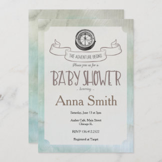 Que la invitación a Baby Shower Adventure Begin