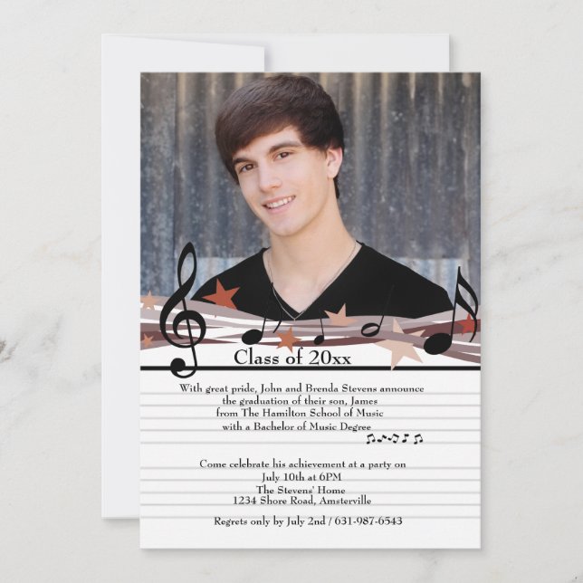 Que la música se reproduzca en la invitación a gra (Anverso)