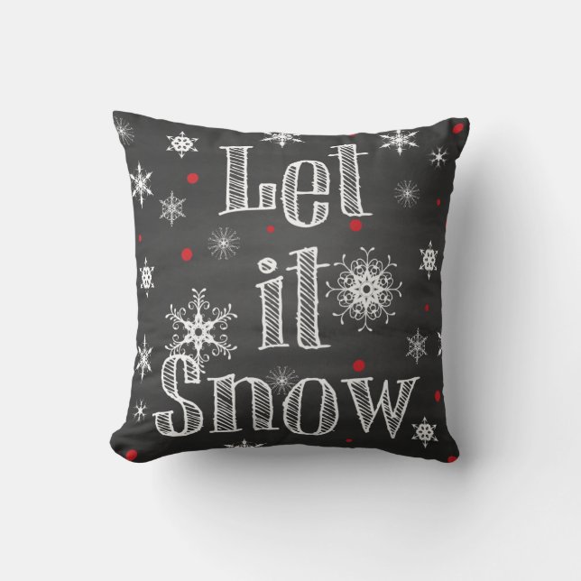 Que la nieve en la almohada de chalkboard falsa (Anverso)