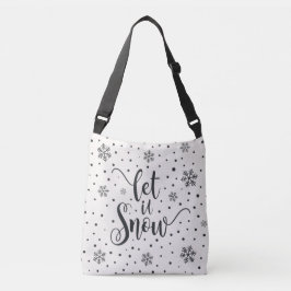 Que la nieve Navidad caligrafía | Bolsa de Crossbo