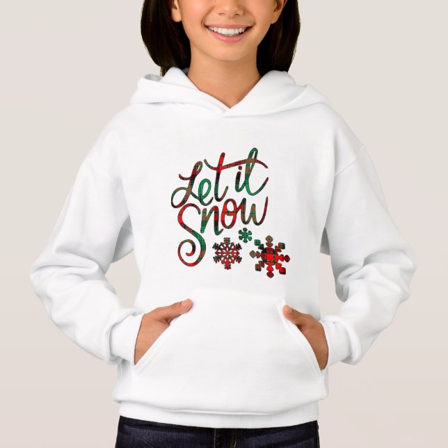 Que la Nieve Plaid Chica Hoodie (Anverso)