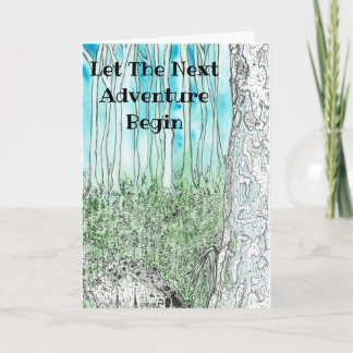 Que la próxima aventura comience tarjeta de arte d