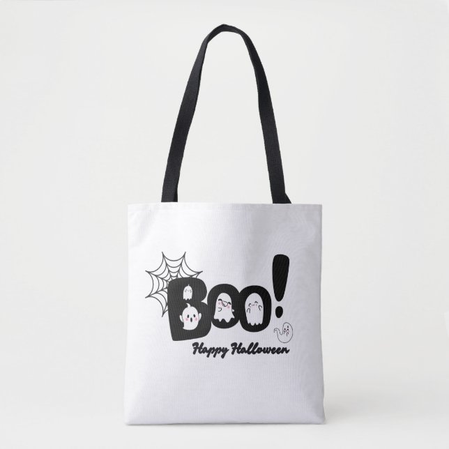 ¡Qué lindo "Boo"! Bolsa de Halloween Ghost Tote (Anverso)