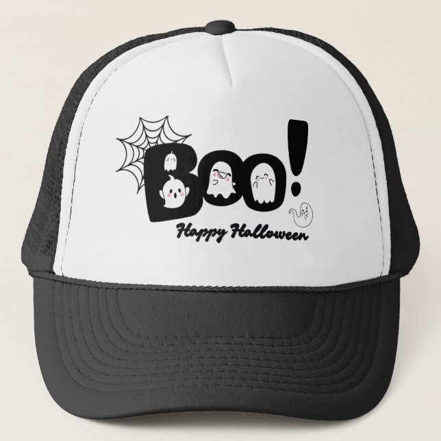 ¡Qué lindo "Boo"! Gorra fantasma de Halloween (Anverso)