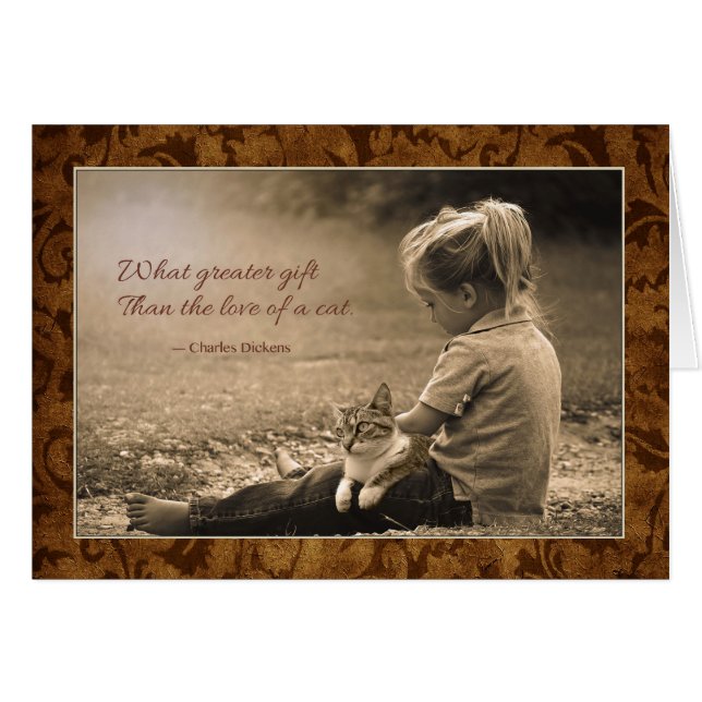 "Qué mayor regalo que el amor de un gato. " (Anverso (Horizontal))