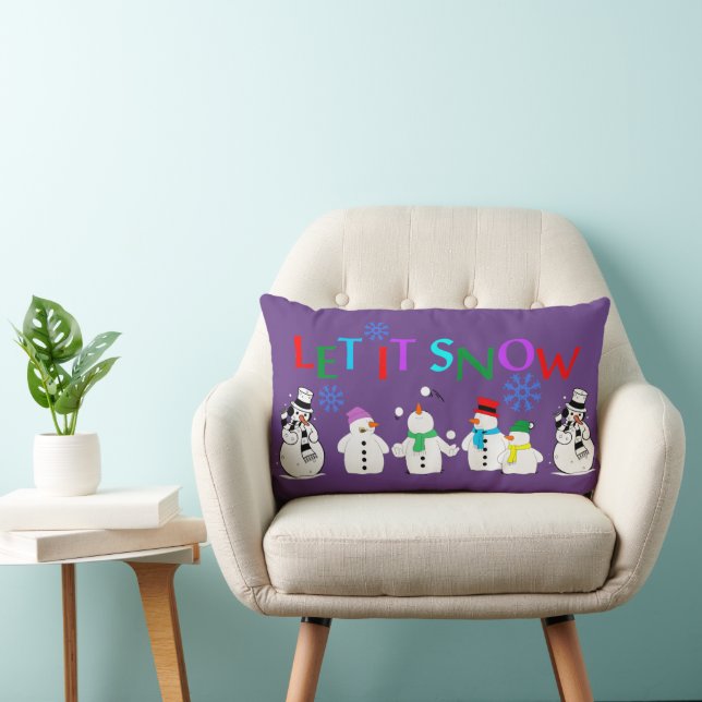 Que Nieva Con Cojín decorativo Lumbar Snowmen (Silla)