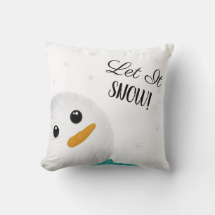 Que Nieva el Cojín decorativo de Snowman