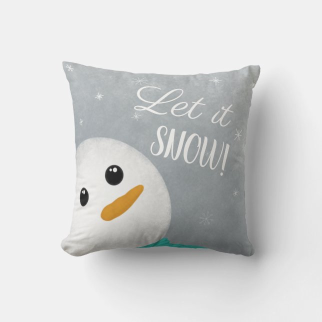 Que Nieva el Cojín decorativo de Snowman (Anverso)
