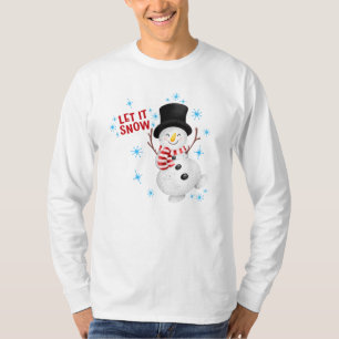 Que Nieva La Camiseta De Snowman
