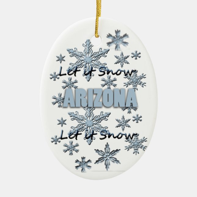 Que nieve, adorno navideño de Arizona (Frente)