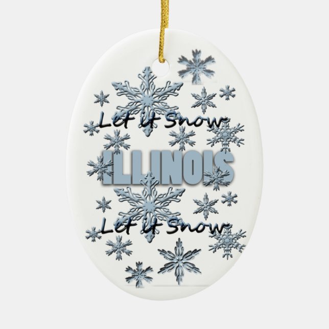 Que nieve, adorno navideño de Illinois (Frente)