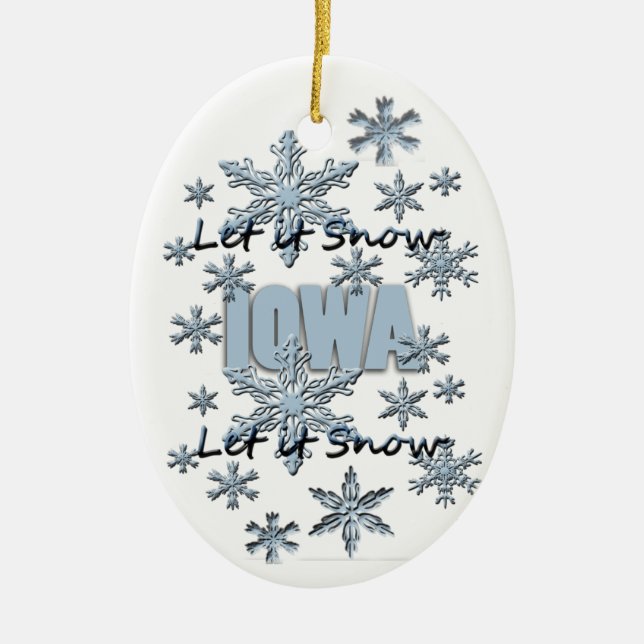 Que nieve, adorno navideño de Iowa (Frente)