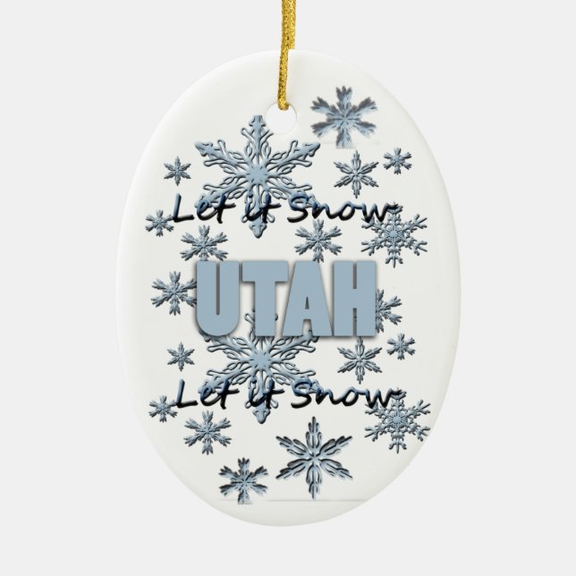 Que nieve, adorno navideño de Utah (Frente)