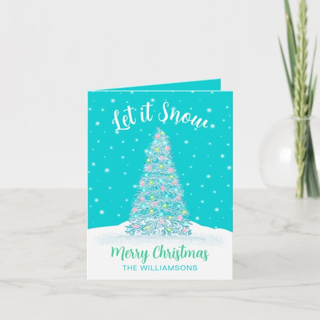 Que nieve Árbol de Navidad de Aqua Verde azulado (Anverso)