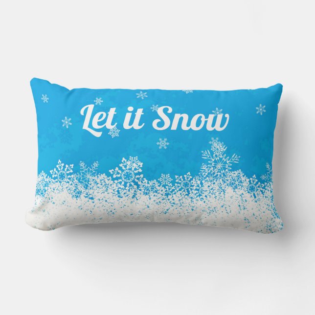 Que nieve azul Cojín decorativo reversible (Anverso)
