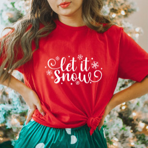 Que nieve, camiseta de Navidades de mujeres rojas