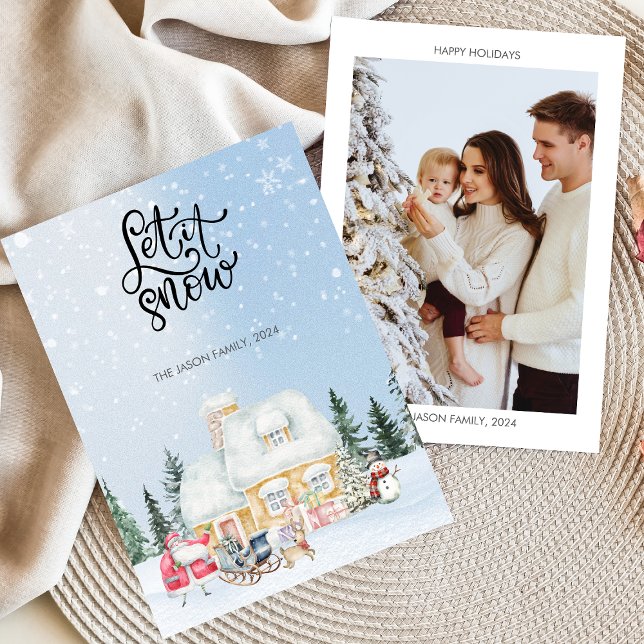 Que nieve Cuta tarjeta de fotos de Navidad de Sant (Subido por el creador)