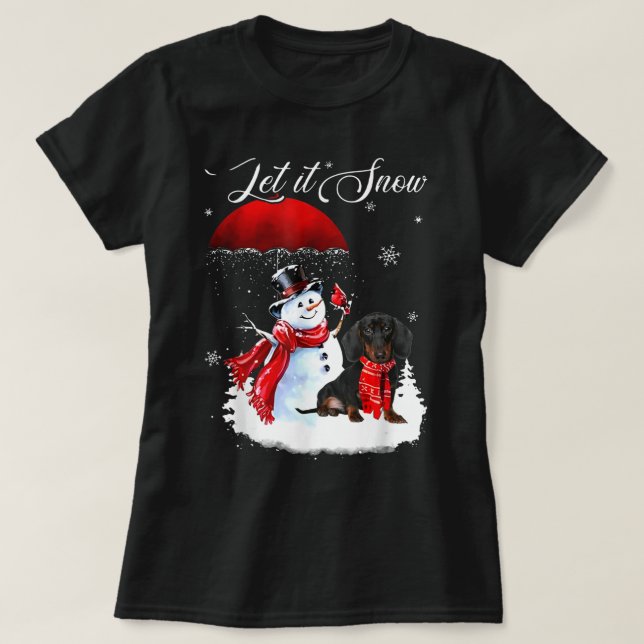 Que Nieve La Camisa De Navidad Aburre A Dachshund  (Diseño del anverso)
