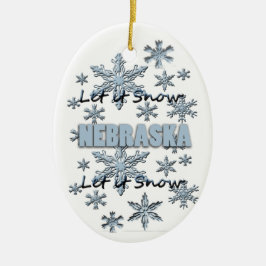 Que nieve Nebraska adorno de Navidad