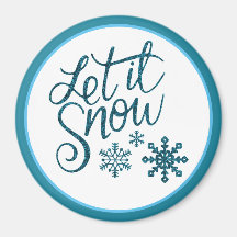 Que nieve Purpurina azul imán