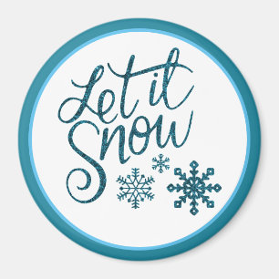 Que nieve Purpurina azul imán