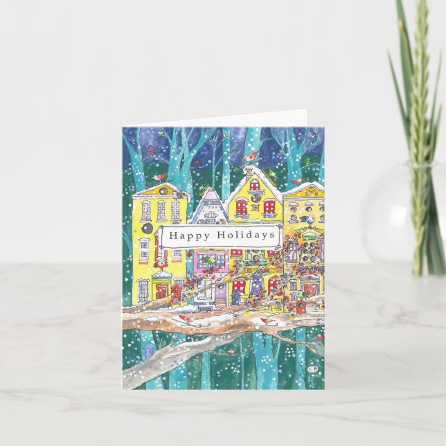 "¡Que nieve!" Tarjeta de Navidades Personalizados (Anverso)