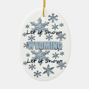 Que nieve Wyoming Ornamento de Navidad