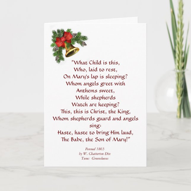 Qué niño es esta tarjeta de Navidades de himnos (Anverso)