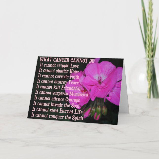 Qué no puede hacer el cáncer con la tarjeta de flo (Anverso)