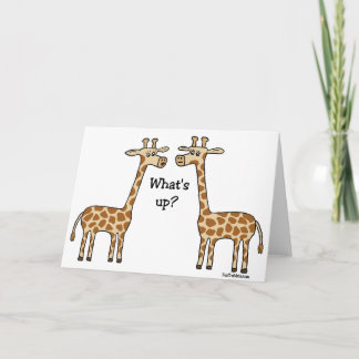 ¿Qué pasa? Graciosa tarjeta de felicitación Giraff