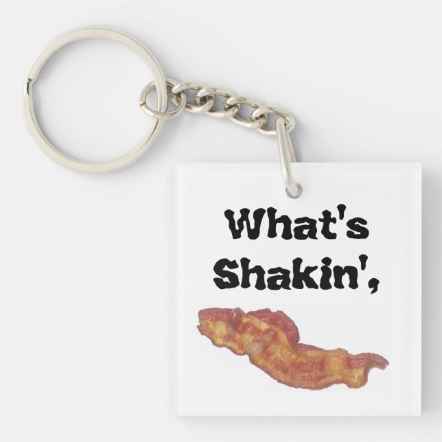 ¿Qué pasa llavero divertido Bacon (Frente)