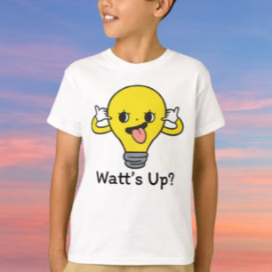 ¿Qué pasa, vatios? Camiseta divertida para niños d