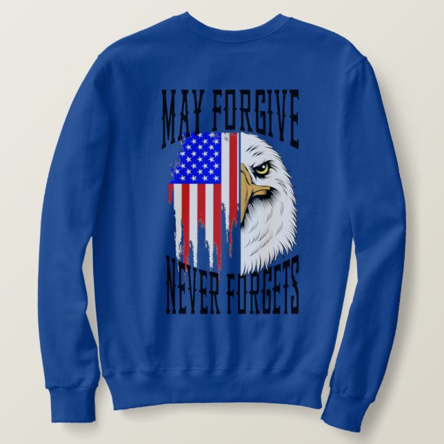 Que perdonen, nunca olviden la sudadera águila (Reverso del diseño)