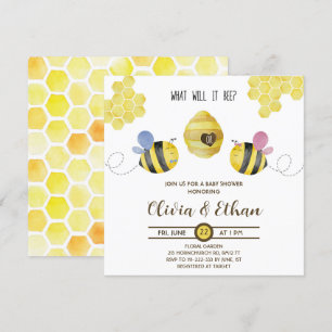 Qué revelará el género del bebé abeja invitación a