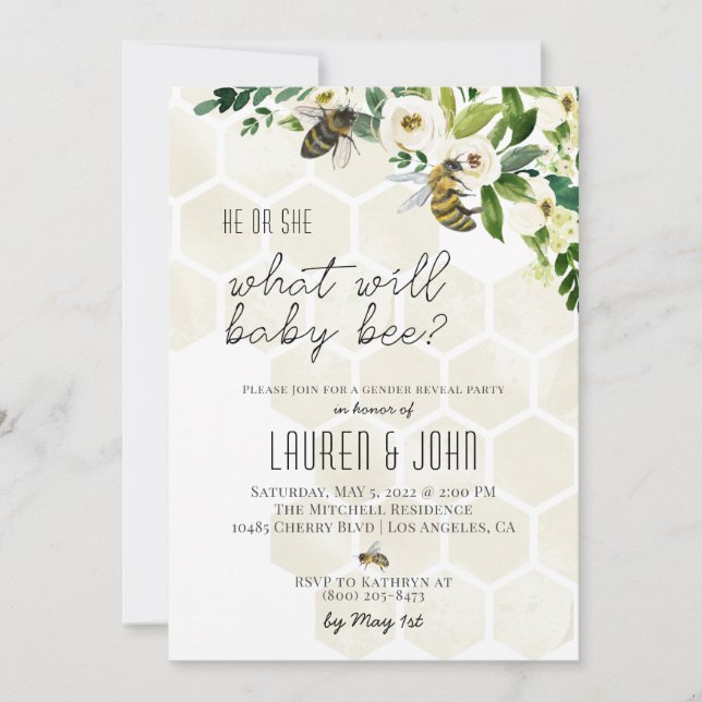 ¿Qué revelará la invitación al bebé bebe? (Anverso)