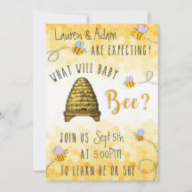 ¿Qué Será Bebé Abeja? Invitación de Revelación de 
