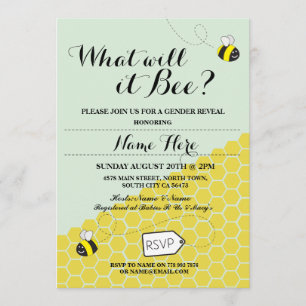 ¿Qué será Bee? Invitación del Fiesta de Honey Baby