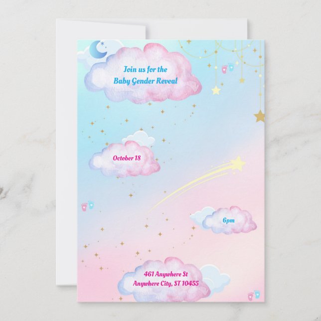 ¿Qué será el bebé? Invitación a revelar género (Anverso)