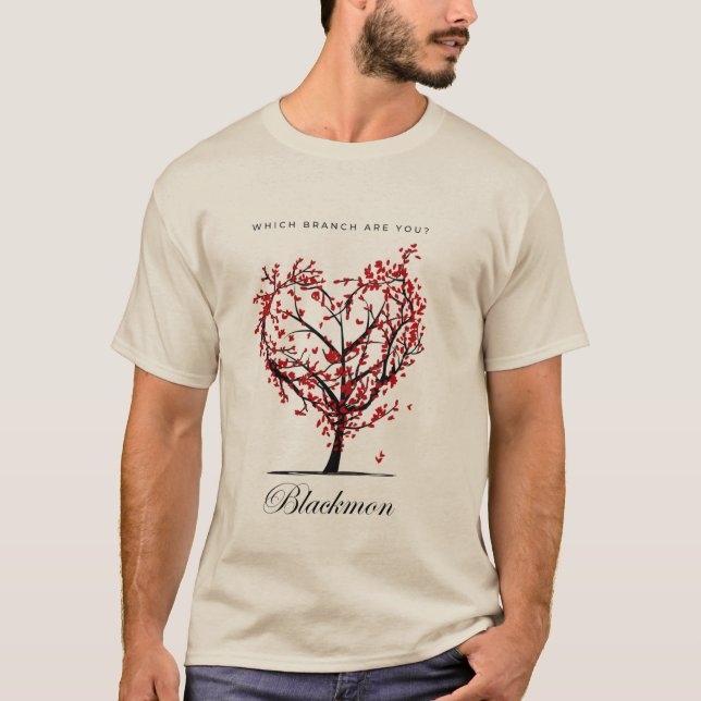 "¿Qué sucursal eres?" Camiseta de árbol de familia (Anverso)