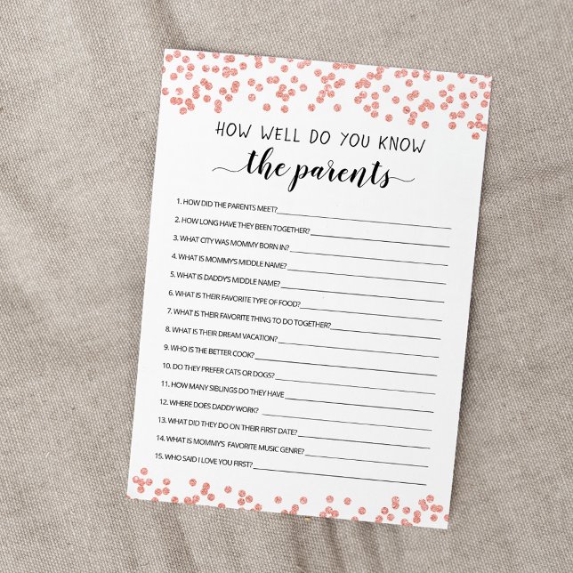 ¿Qué tan bien conoce la tarjeta de Baby Shower par (Subido por el creador)