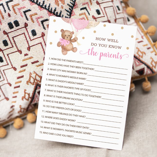 ¿Qué Tan Bien Conoce La Tarjeta De Oso De Teddy De (Subido por el creador)
