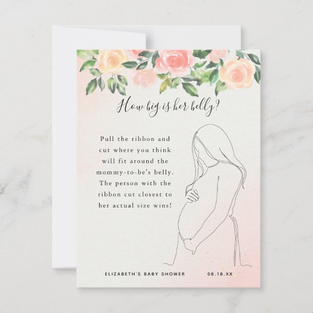 Qué Tan Grande Es Su Belly | Juego Baby Shower (Anverso)