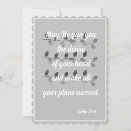Que te dé el deseo de tu tarjeta de salmo 20:4