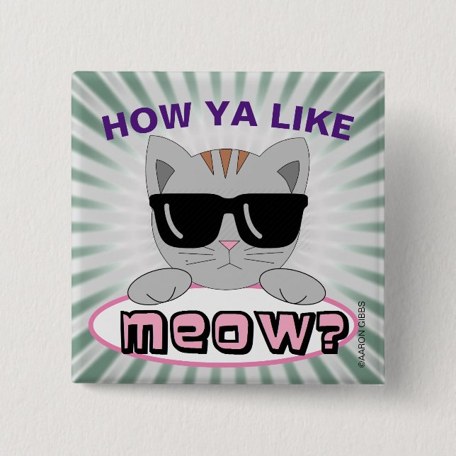 ¿Qué te parece MEOW? Botón de juego de palabras de (Anverso)