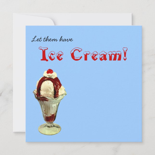 ¡Que tengan helado!  Invitación a domingo (Anverso)
