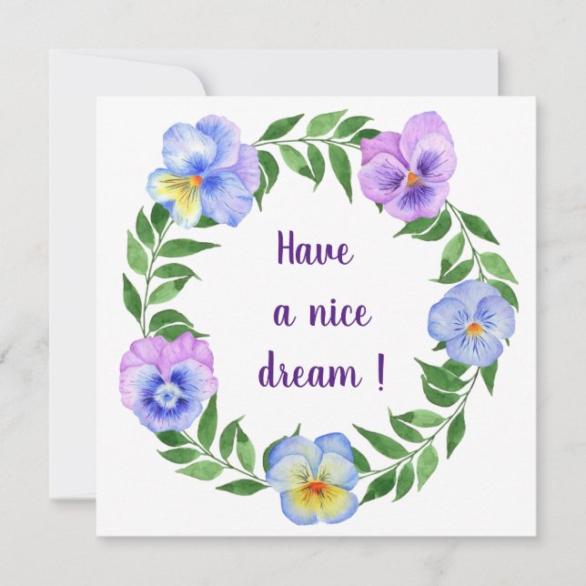 ¡Que tengas un bonito sueño! postal de flores acuá (Anverso)