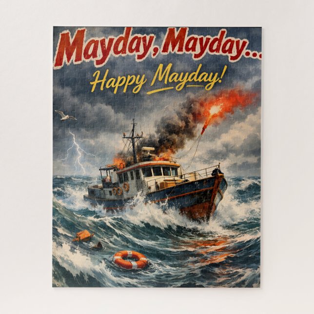 Que un rompecabezas del Día de Mayo feliz tormenta (Vertical)